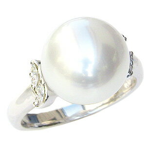 パール:リング:真珠:指輪:南洋白蝶真珠:12mm:プラチナ:PT900:ダイヤモンド