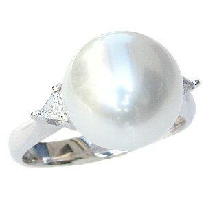 真珠 パール:リング:南洋白蝶真珠:ピンクホワイト系:11mm:Pt900:プラチナ:指輪:ダイヤモンド