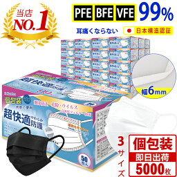 法人様限定価格！企業向け マスク <strong>不織布マスク</strong> 個包装 <strong>5000枚</strong>(50枚×100箱) 使い捨て マスク 大人用 ふつう 175mm 男女兼用 3層マスク 平ゴム 耳が痛くならない 飛沫防止 ウイルス 花粉対策 白 冬マスク 防塵マスク 超快適防護 抗菌通気 息しやすい 送料無料 Hellozebra