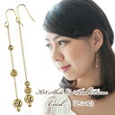 K18 ピアス Cecil (セシル)カットボールスライドピアス/ロングピアス/プレゼント/彼女/女性用/レディース/18k/18金/ゴールド/レディス/フック/pierce/ladies/gold 【楽ギフ_包装】
