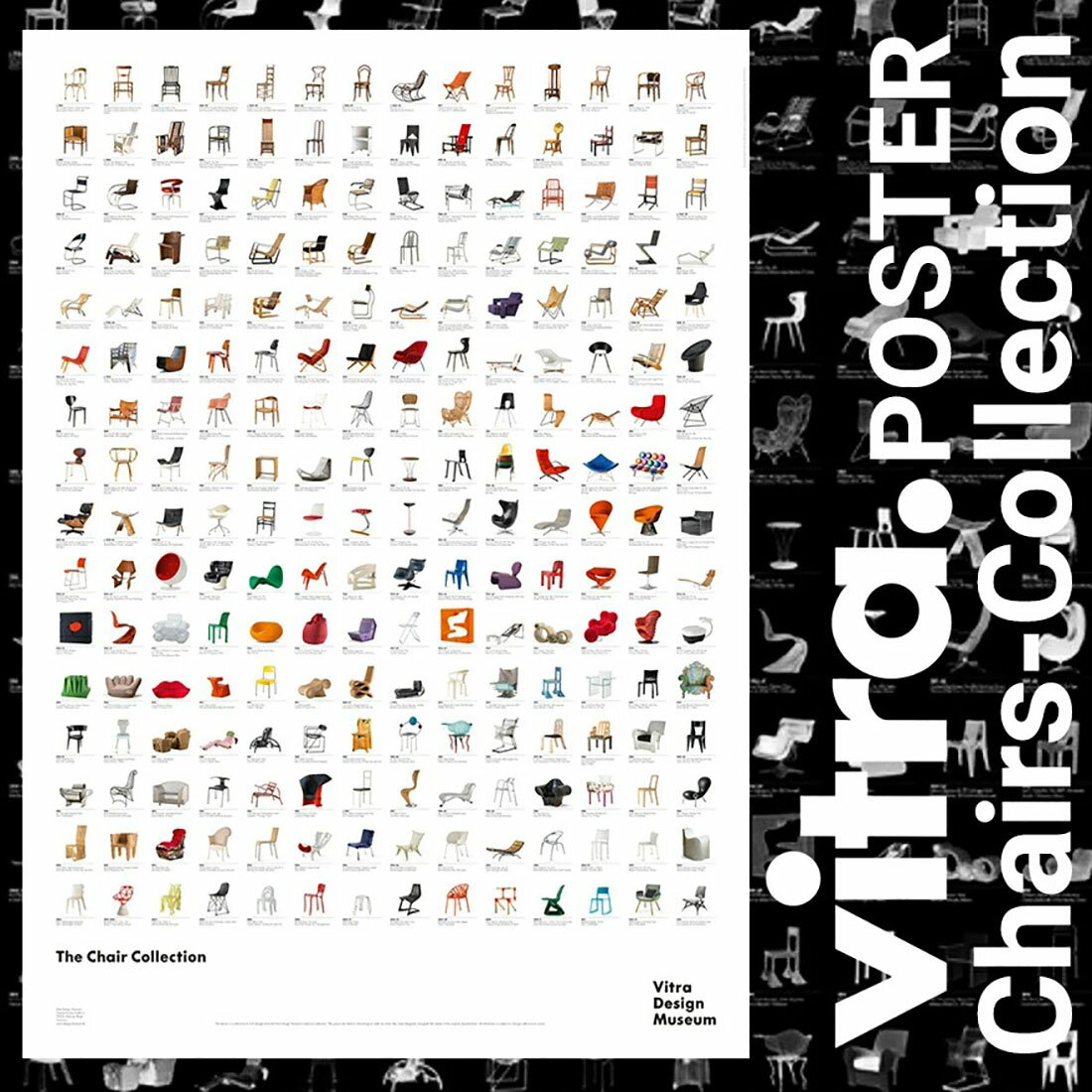 <strong>vitra</strong> Design Museum チェアコレクション ポスター Chair Collection Poster 20337002 ポスター ヴィトラデザインミュージアム