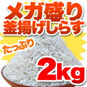 【送料無料】メガ盛り!釜揚げしらす2kgさらに嬉し