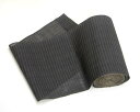 カット生地で粋なランチョンマットを作ろう!カット生地 麻(縞) ブラック クロス幅20cm(10cm単位)(138905)
