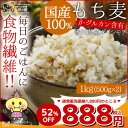 もち麦 国産 送料無料 1kg ダイシモチ ダイエット 52...
