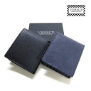 二つ折り財布 メンズ VERECP サフィアノ風型押し二つ折り財布