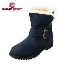 セダークレスト CEDAR CREST CC-3090 キッズ靴 子供靴 2E相当 ブーツ 防水 子供靴 お子様 ボア ファー ネイビー