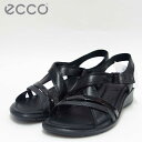 ECCO エコー 216513 ブラック快適な履き心地のバックストラップサンダル天然皮革コンフォートサンダル(レディース)「靴」