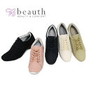 【ビュース】BEAUTH レディース美脚スニーカー BT-201 ウェッジ レースアップ 撥水 黒