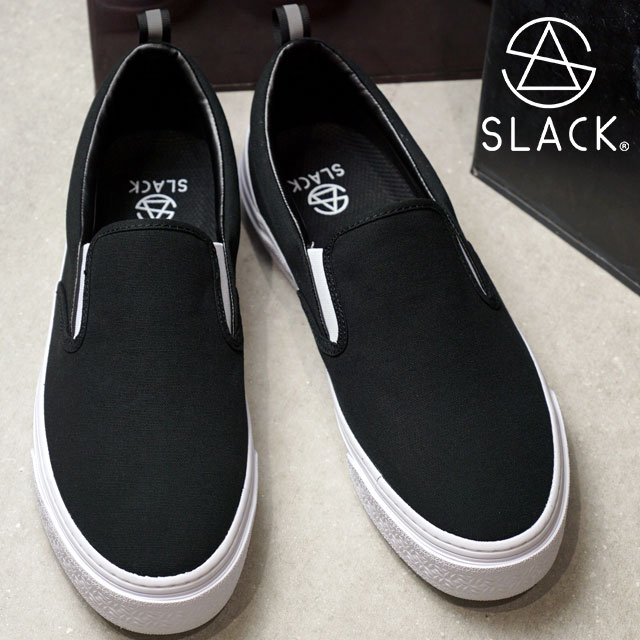 【即納】スラック SLACK カーマー ES スリップオン CALMER ES SLIP-ON スニーカー 靴 スリッポン メンズ・レディース BLACK/WHITE （SL1492-001 FW18）【コンビニ受取対応商品】