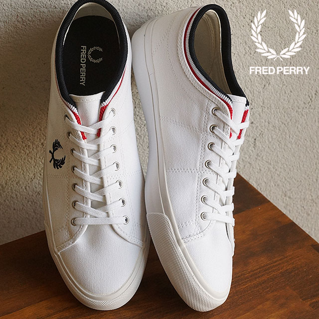 y[zFRED PERRY tbhy[ Xj[J[ Y KENDRICK TIPPED CUFF CANVAS PhbN `bvh Jt LoX WHITE/NAVY/RED iB5210U-100jyRrjΉiz shoetime