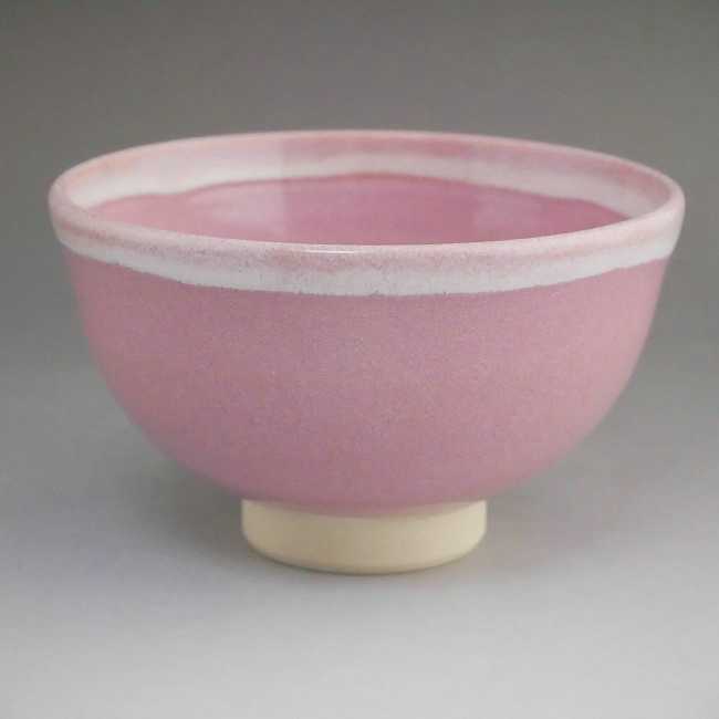 清水焼 ピンク抹茶碗（深型）