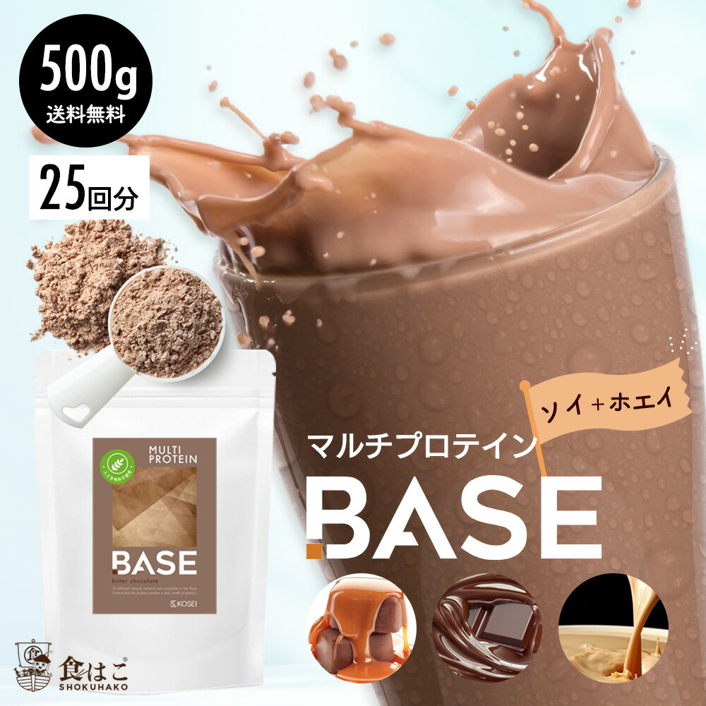 プロテイン BASE 500g 25回分 選べるフレーバー <strong>人工甘味料不使用</strong> マルチプロテイン [ プロテイン 置き換え 美容 ダイエット 大豆 ビタミン ミネラル 味付き スポーツ 大容量 アミノ酸 ギフト ] R