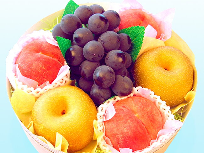 桃と梨とブドウのASSORTMENTお中元ギフトに♪桃だけでなく夏に食べるのが贅沢な梨、ぶどう入り！