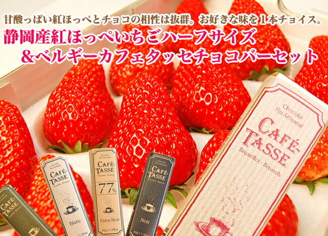 ベルギーカフェタッセチョコ＆特大紅ほっぺいちごハーフサイズ(12粒or15粒)