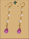 18Kアメジストピアス/パール/18金/真珠/紫水