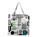 マリメッコ marimekko プータルフリン パルハート ファブリックバッグ 44x43cm (ホワイト×グリーン×ブラック) 068952 960 PUUTARHURIN PARHAAT BAG コットントートバッグ 【楽ギフ_包装】
