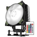 AIGO K4 RGB CPUクーラー CPUファン 120mm 静音 LED RGBカラー Intel・AMD両対応 自作PC 冷却 PCパーツ リモコン付き ◇ALW-AIGO-K4RGB | 冷却ファン ノートパソコン PC ノートPC パソコン 周辺機器 ノートpcクーラー pcファン ファン クーラー パソコン周辺機器