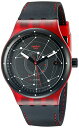 スウォッチ 腕時計 メンズ SUTR400 Swatch Unisex SUTR400 Sistem Red Analog Display Automatic Self Wind Black Watchスウォッチ 腕時計 メンズ SUTR400