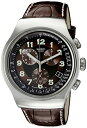 スウォッチ 腕時計 メンズ YOS413 Swatch Men's YOS413 Quartz Stainless Steel Leather Bands Brown Dial Chronograph Luminous Watchスウォッチ 腕時計 メンズ YOS413