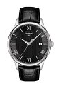 ティソ 腕時計 メンズ T0636101605800 Tissot Men's 'Tradition' Swiss Quartz Stainless Steel and Leather Dress Watch, Color:Black (Model: T0636101605800)ティソ 腕時計 メンズ T0636101605800