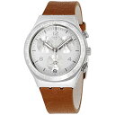 スウォッチ 腕時計 メンズ Swatch Botillon YCS597 Silver Leather Swiss Quartz Fashion Watchスウォッチ 腕時計 メンズ