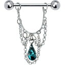 ボディキャンディー ボディピアス アメリカ 日本未発売 ウォレット Body Candy Blue Green Teardrop Chain Dangle Nipple Ring Set of 2ボディキャンディー ボディピアス アメリカ 日本未発売 ウォレット