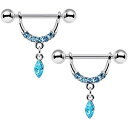 ボディキャンディー ボディピアス アメリカ 日本未発売 ウォレット Body Candy Stainless Steel Brilliant Blue Drip Drop Dangle Nipple Ring Set 14 Gauge 3/4"ボディキャンディー ボディピアス アメリカ 日本未発売 ウォレット