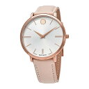 腕時計 モバード レディース 【送料無料】Movado Ultra Slim Quartz Silver Dial Ladies Watch 0607373腕時計 モバード レディース