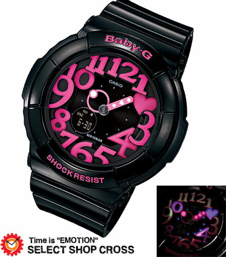 カシオ ベビーG Baby-G CASIO BGA-130-1BDR ネオンダイアル レディース 腕時計 海外モデル ブラック×ピンク 