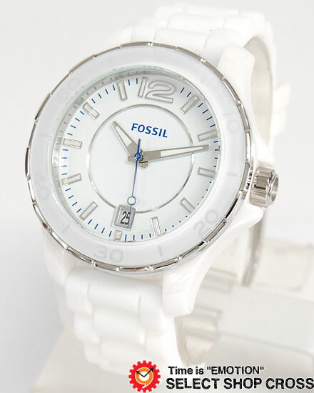 FOSSIL フォッシル CERAMIC レディース 腕時計 アナログ シリコンベルト CE1034 ホワイト 