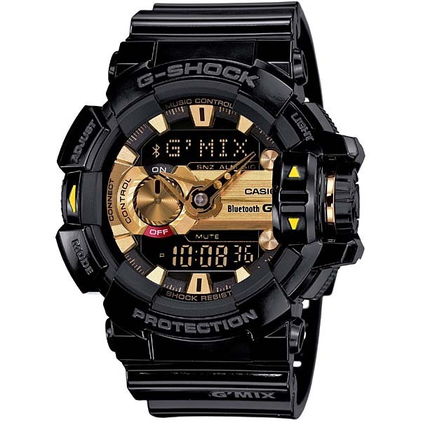 G-SHOCK CASIO カシオ Gショック メンズ 腕時計 Bluetooth アナデジ G’MIX ブラックXゴールド GBA-400-1A9JF 国内モデル