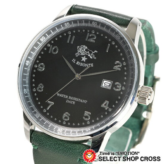 イルビゾンテ IL BISONTE 革 レザーベルトリストウォッチ Green グリーン H0260-293N