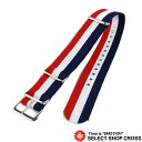 【お取寄せ】 MWC ミリタリー ウォッチ カンパニー 腕時計替えベルト The GENUINE NATO G10 NYLON STRAPS mwc-tricolor-20 ホワイト 白/レッド 赤/ネイビー