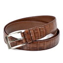 レザーベルト メンズ ワニ革/本革 クロコダイル 30mm 110cm Crocodile Brown ブラウン RDC201-30BRMT