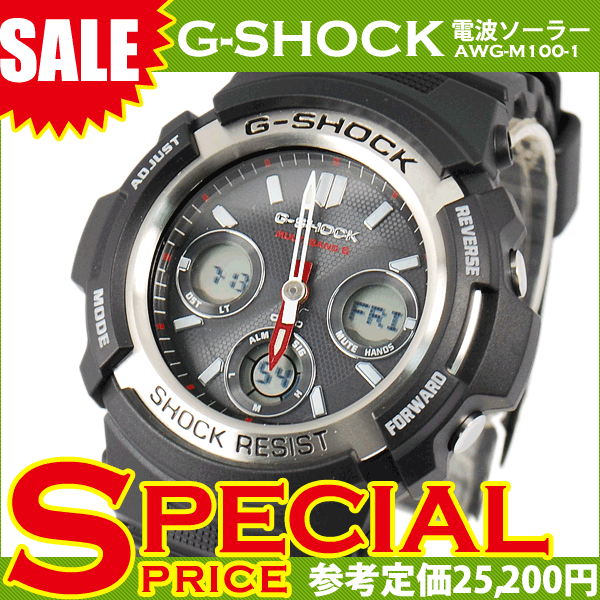 カシオ CASIO G-SHOCK Gショック ジーショック 電波 ソーラー メンズ 腕時計 アナデジ AWG-M100-1ADR ブラック 黒 海外モデル  カシオ Gショック 電波 ソーラー 腕時計 AWG-M100-1ADR ブラック