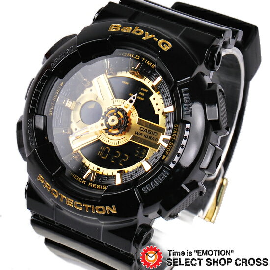 ベビーG カシオ Baby-G CASIO レディース 腕時計 アナログ BA-110-1ADR ブラック/ゴールド 海外モデルベビーG カシオ 腕時計 アナログ BA-110-1ADRブラック/ゴールド