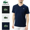 ラコステ ベーシック Vネック Tシャツ 半袖 (LACOSTE TH632EL ワンポイント シンプル)