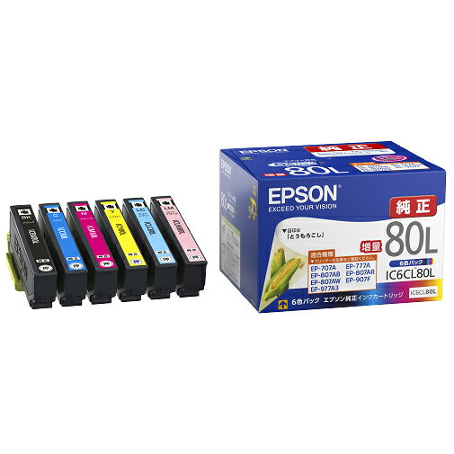 EPSON純正インク　IC6CL80L　6色セット増量【送料無料】...:shop-j-bs:10002979