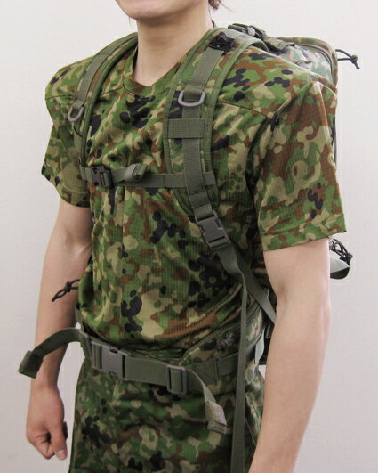行軍肩パットTシャツ戦人-senjin- 陸上自衛隊迷彩モデルジェットファインライトTシャツ肩パット付き