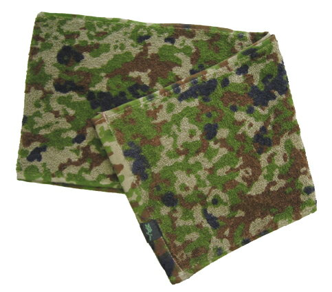 迷彩タオル（20巾×長さ100cm）戦人-senjin-陸上自衛隊 迷彩パターンミリタリータオル全長100cmで頭や首周りに巻きやすくなっています。