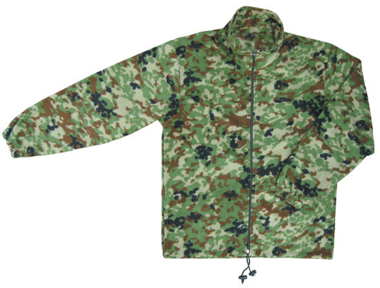 フリースフルジップジャケット戦人-senjin- 陸上自衛隊 迷彩 冬物全面フリース生地で、とにかく軽くて暖かい！ジップアップで重ね着に◎防寒に！