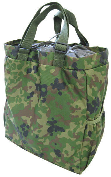 ロックケースL用トートバッグ戦人-senjin- 陸上自衛隊 迷彩モデルミリタリートートバッグ。戦人ロックケース(L)がぴったり入り、収納力抜群です。両サイドにポケットが付いてペットボトルも収納可！