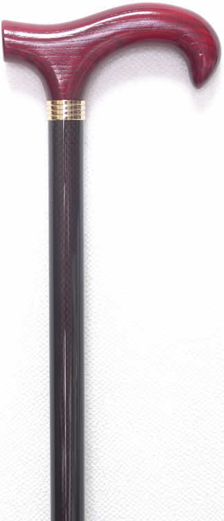 超軽量カーボンステッキ（杖）　レッド　手元樫　【送料無料】「楽天シニア市場」