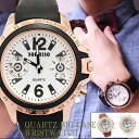 腕時計 ビッグフェイス ラバーベルト ピンクゴールド クロノ調デザイン カジュアル ウォッチ メンズ