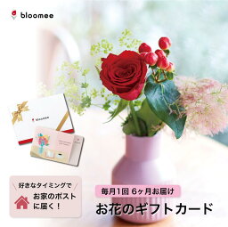 お花のギフトカード <strong>bloomee</strong> 好きなタイミングでブーケが届く！お花のギフトカード レギュラープラン お花が4本以上届く×6回お届け ブルーミー フラワー 花 花束 女性 母の日 両親 夫婦 友達 ギフト プレゼント