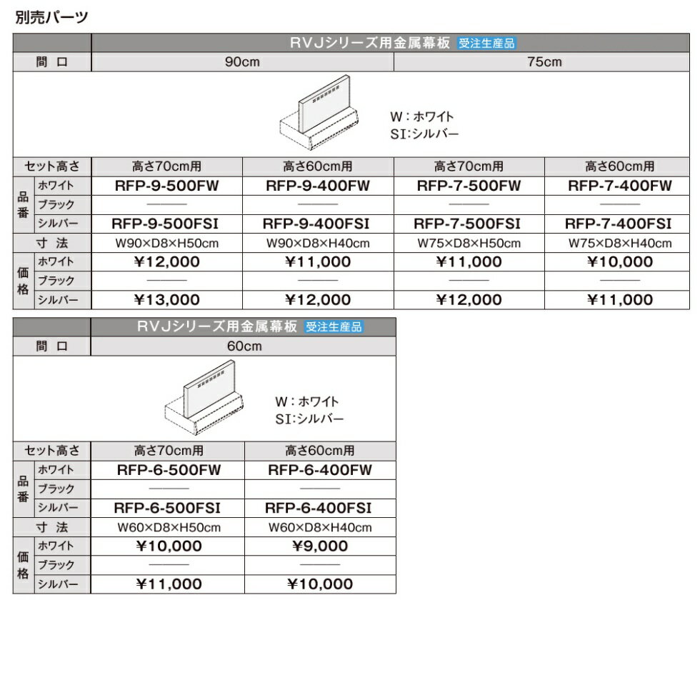 サンウェーブ　共通機器レンジフードオプション(RVJシリーズ用/金属幕板・間口60/高さ6…...:shopsz:10013678