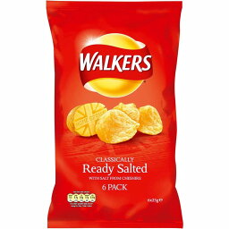 Walkers Ready Salted 25g x 6パック ウォーカーズ <strong>ポテトチップス</strong> ソルト味 海外スナック菓子 レディーソルト 塩味 イギリス【英国直送品】 (賞味期限___ 製造日より12週間)