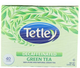 テトリー グリーンティー ノンカフェイン 緑茶 40ティーバッグ x 6箱まとめ買い Tetley Naturally Decaffeinated Green Tea, 40-Count Tea Bags (Pack of 6)
