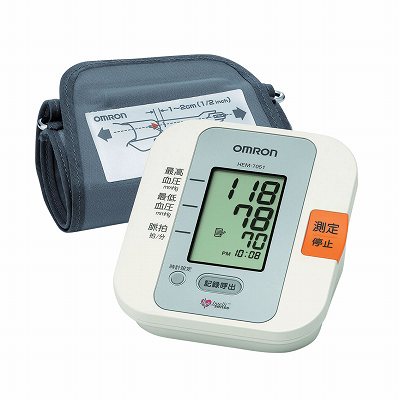 オムロン上腕式デジタル自動血圧計[HEM-7051]メモリ60回の低価格モデル最新3回の測定データの「平均値」を表示