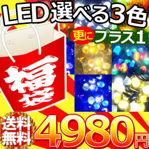  LED イルミネーション 100球 選べる3種類 プラスワン （ 合計 400球 ) コントローラー プレゼント 防水 防滴 連結 接続 8パターン 点滅 イルミ ストレートライト クリスマス ツリー シャンパン ゴールド ブルー ホワイト 他お好きおな色が選べる福袋3種類選べてプラスワンさらにコントローラーもお付けして全部で400球！パターンは全部で495通り